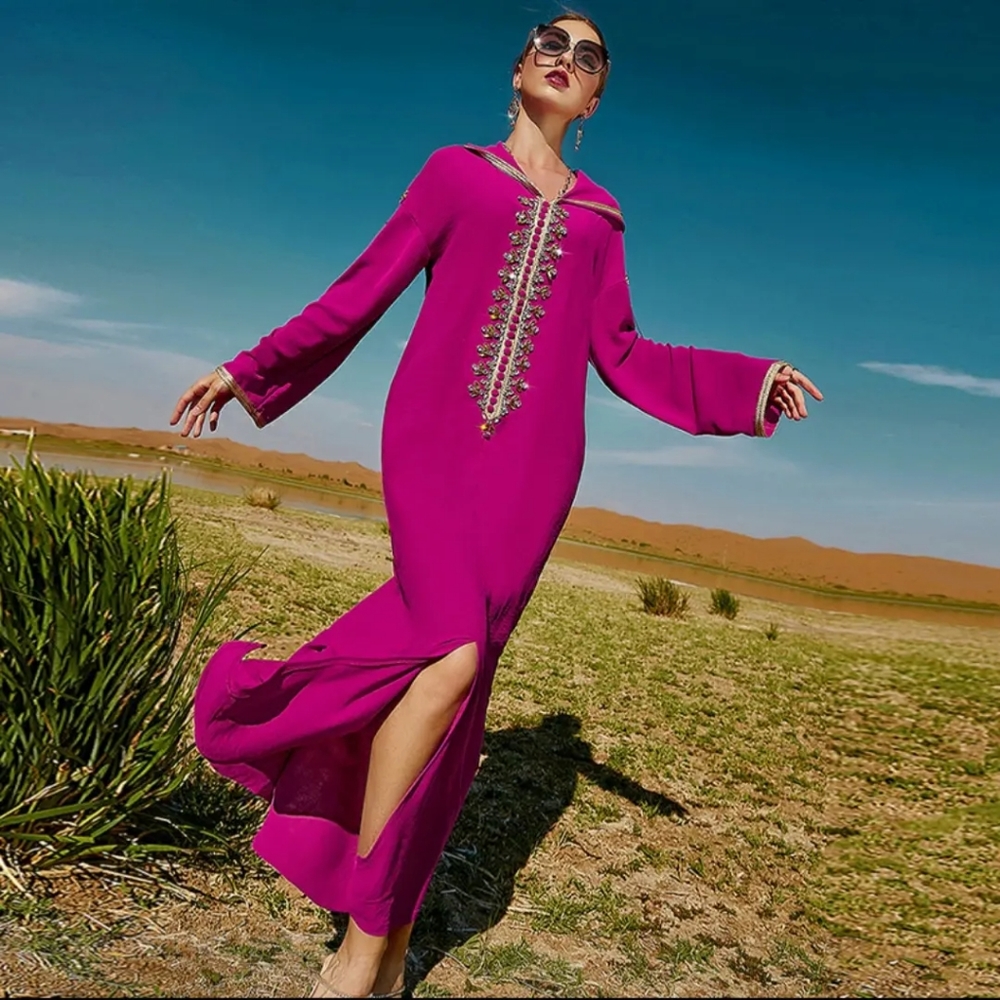 Fushia pink stoned dress